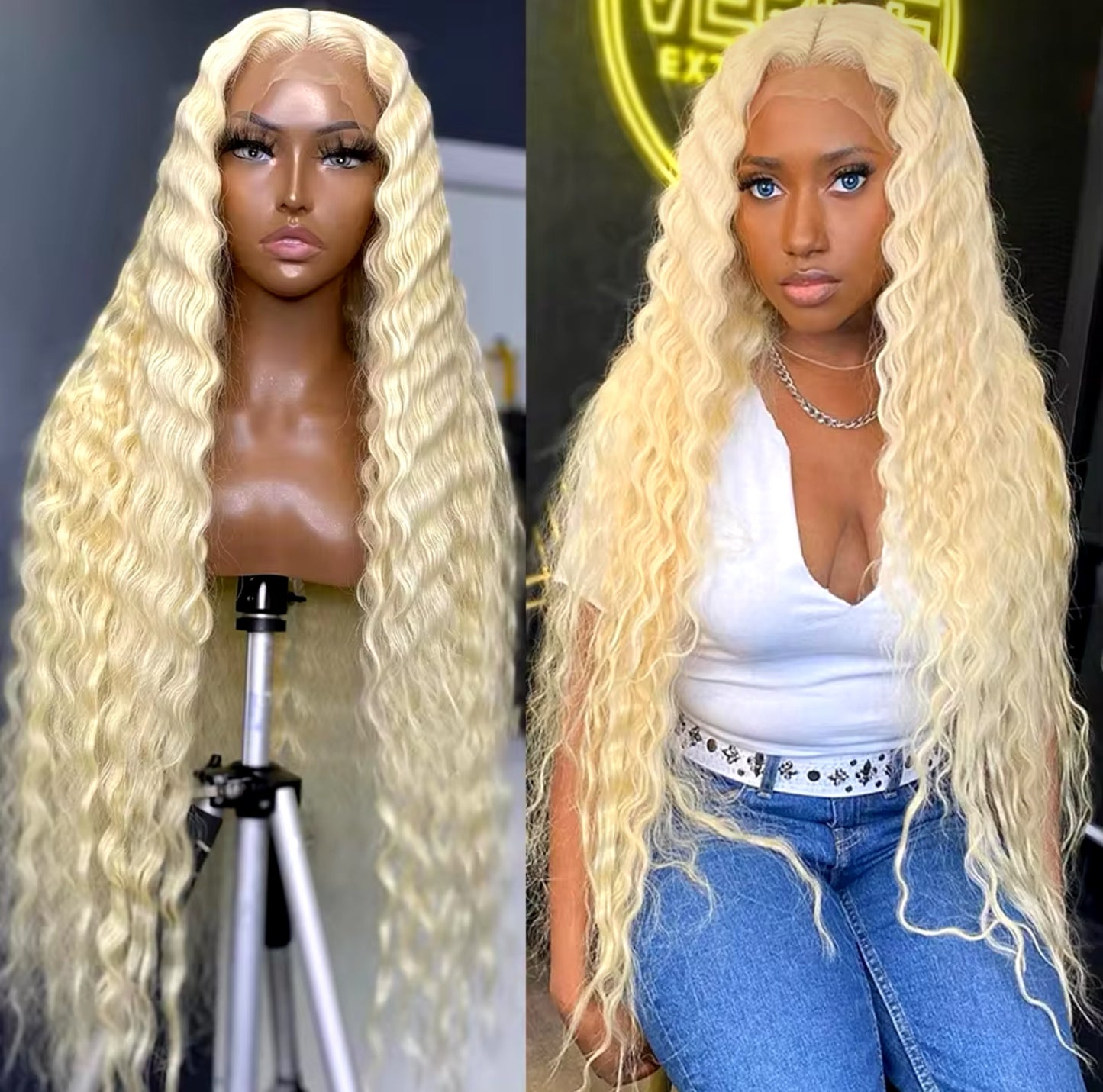 13x6 613 Transparent Deep Wave Frontal Wig