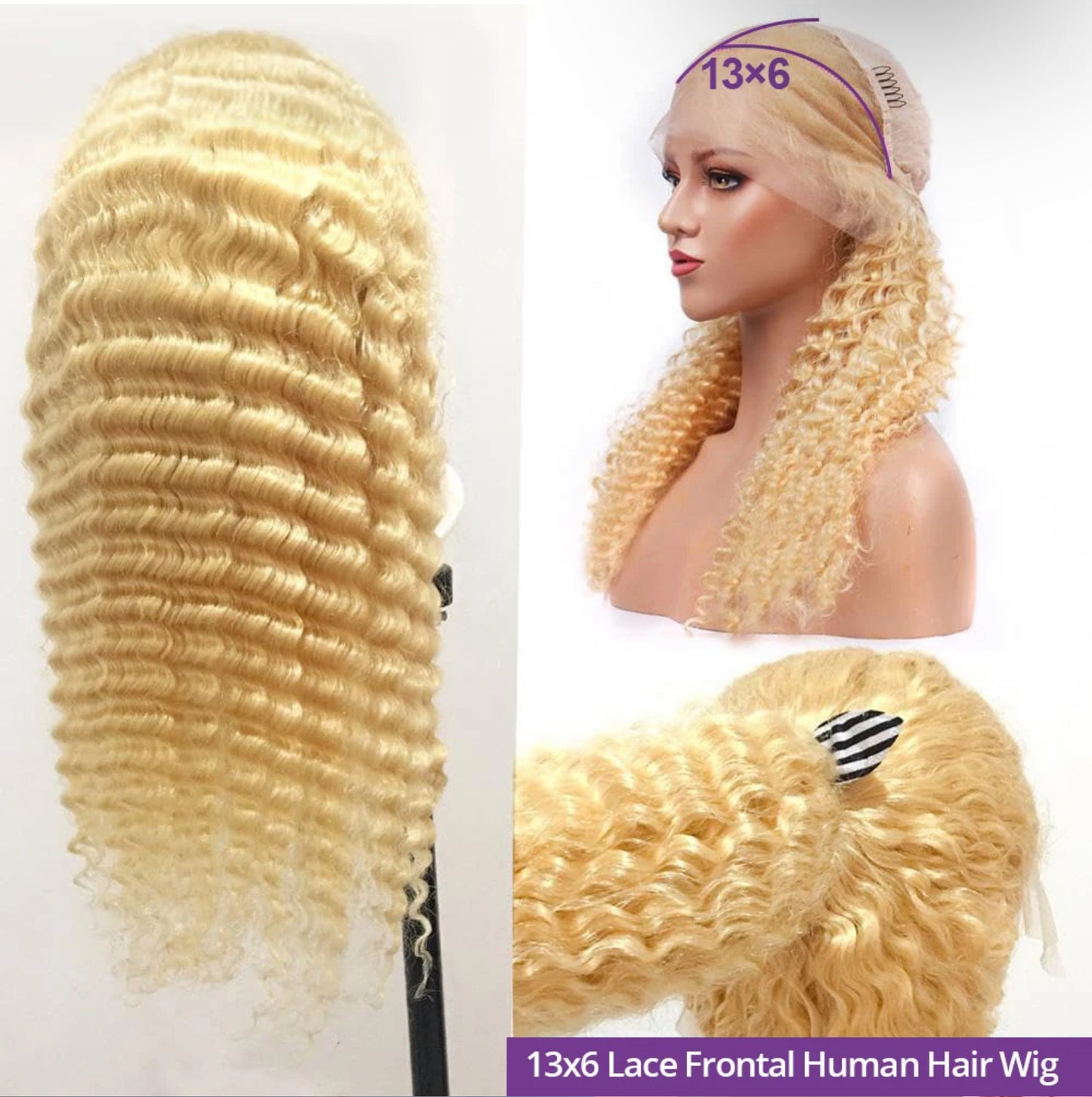 13x6 613 Transparent Deep Wave Frontal Wig