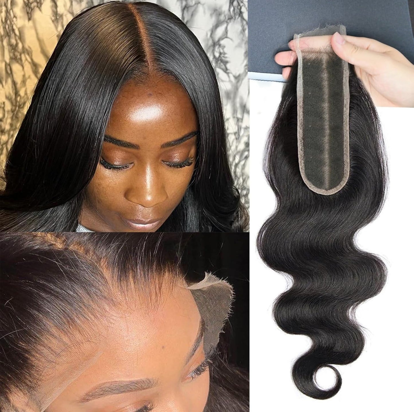 Virgin Body Wave Closures+Bundles